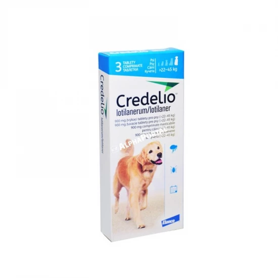 Credelio 900 mg rágótabletta 22-45 kg közötti kutyáknak 3x