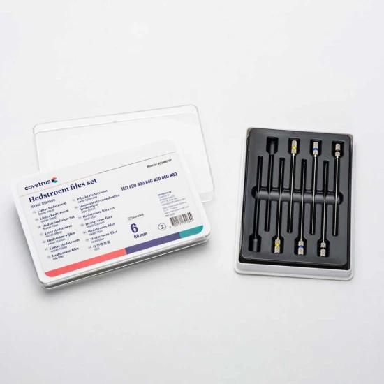 NiTi Hedstrom reszelő készlet, 60mm, 6 db (ISO #20-30-40-50-60-80)