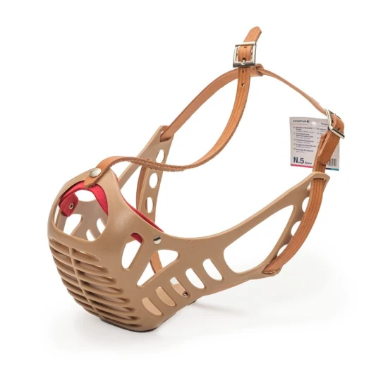 Műanyag kutya szájkosár Boxer-méret 5. szám, Körméret: 56 cm, Hossz: 6 cm