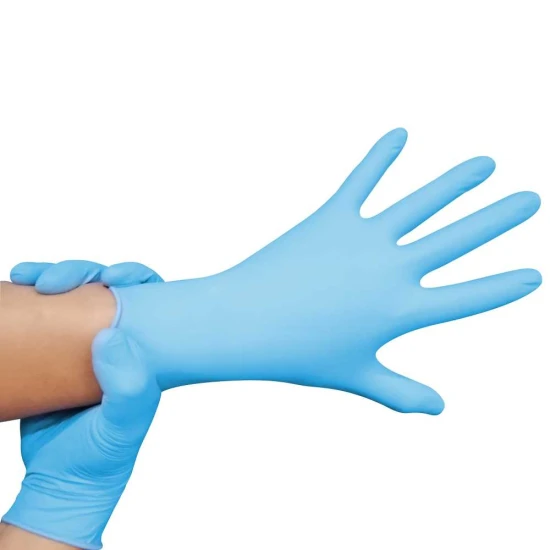Nehéz nitril vizsgáló kesztyű púdermentes, L, kék