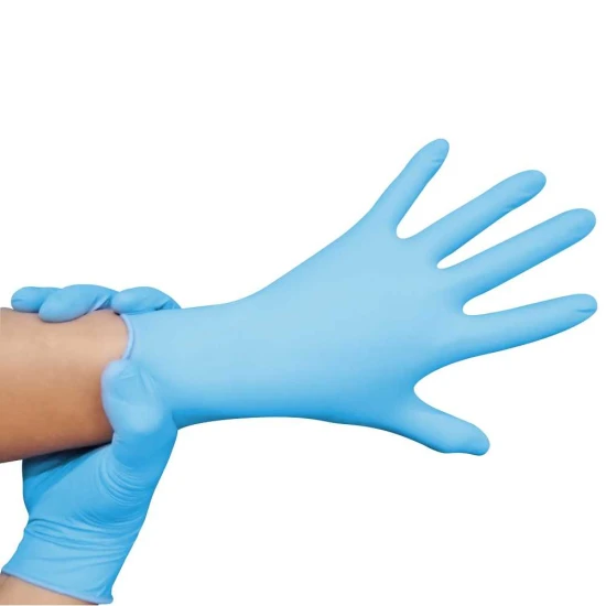 Nehéz nitril vizsgáló kesztyű púdermentes, S, kék