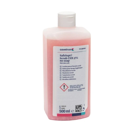 SafeSept Max Scrub CHX 5% bőrfertőtlenítő szappan nélkül, 500 ml