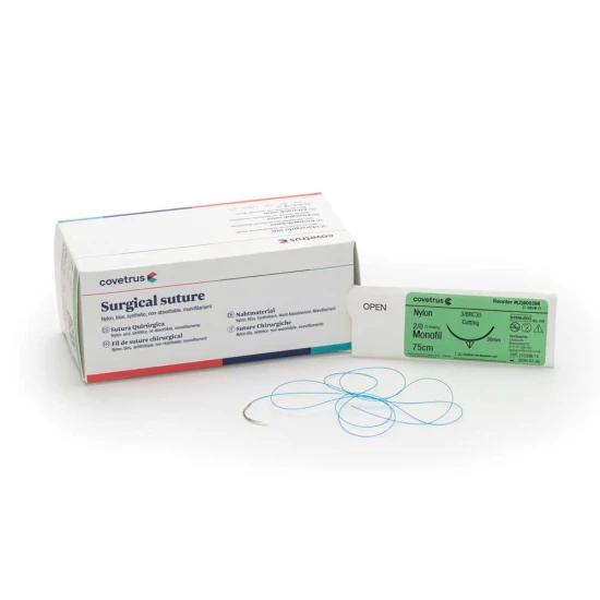 Nylon varrat kék 3/8RC30 metrikus 3 USP 2-0 75cm