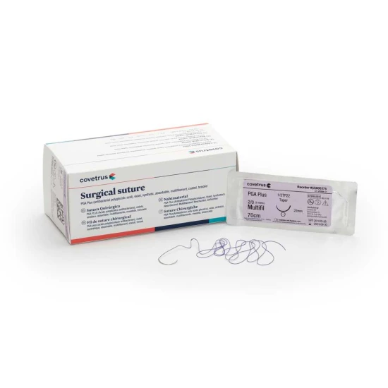 PGA Plus lila varrat (antibakteriális) 1/2TP22 Metrikus 3 USP 2-0 70cm