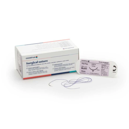 PGA Plus lila varrat (antibakteriális) 3/8RC24 metrikus 3 USP 2-0 70cm