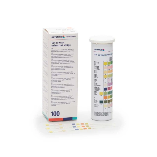 Állatorvosi vizelet tesztcsíkok 11 út, 100 csík