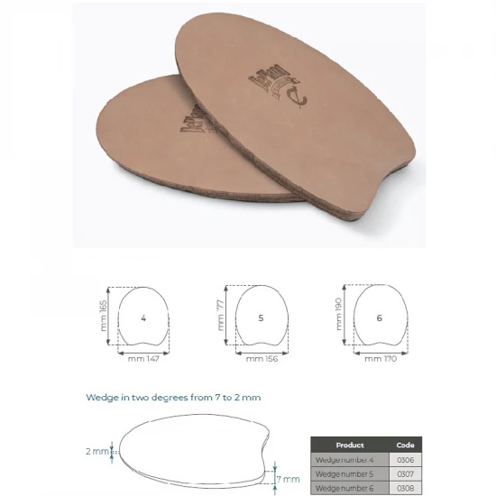 DePlano Patkóalátét bőr/bőr 5 sarokemelős 2/7mm