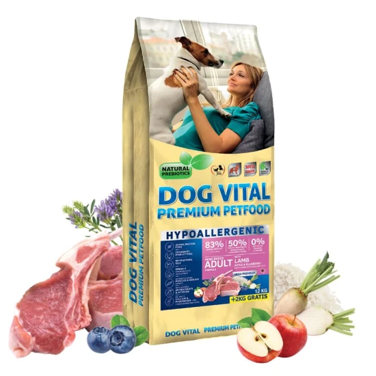 -Dog Vital Hipoallergén Adult Mini Lamb,apple&blueberry 12+2kg grátisz