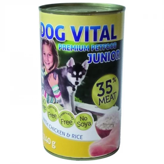 Dog Vital Junior konzerv chicken & rice 1240g