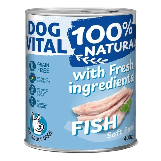 Dog Vital konzerv 100% Natural Soft Paté Fish - hal 400g