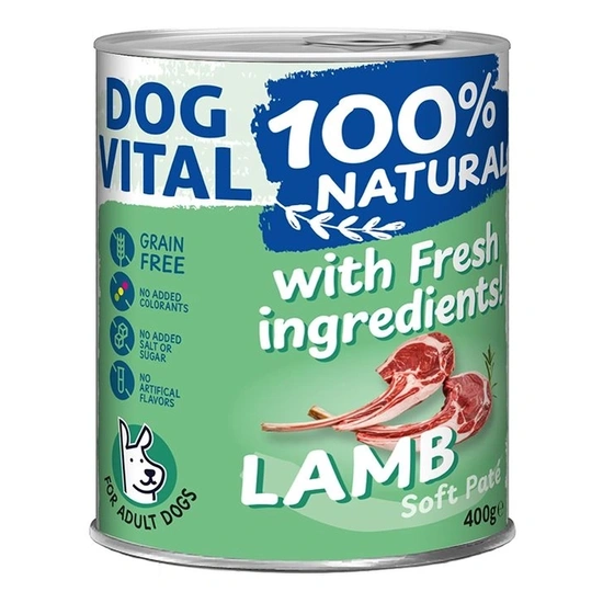 Dog Vital konzerv 100% Natural Soft Paté Lamb - bárány 400g