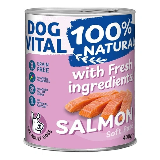 Dog Vital konzerv 100% Natural Soft Paté Salmon - lazac 400g