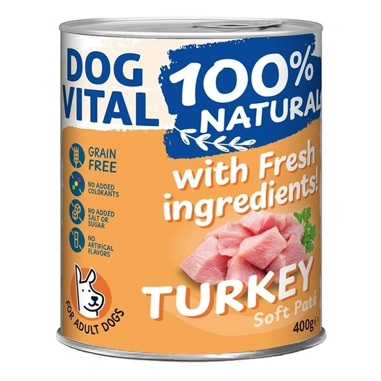 Dog Vital konzerv 100% Natural Soft Paté Turkey - pulyka 400g
