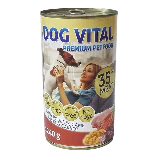 Dog Vital konzerv Poultry, Game,Pasta&Carrot 1240gr