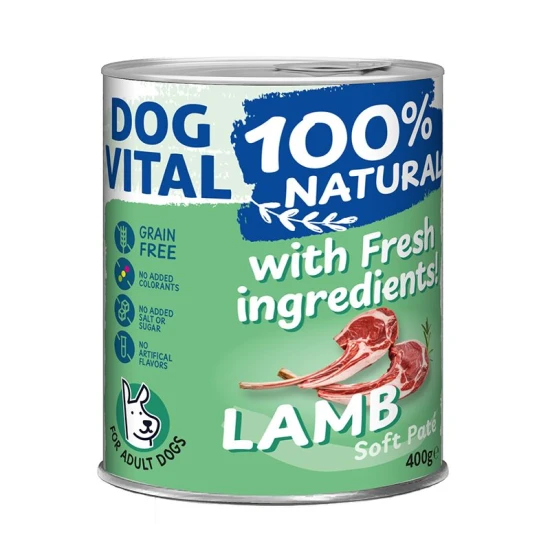Dog Vital konzerv 100% Natural Soft Paté Lamb - bárány 400g