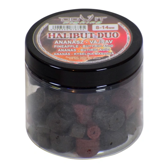 Dovit Halibut Duo (Fúrt Pellet) 8-14mm - Ananász - Vajsav 100g