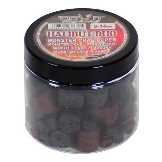 Dovit Halibut Duo (Fúrt Pellet) 8-14mm - Monster Crab - Eper 100g