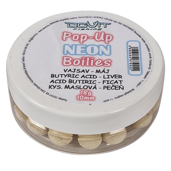 Dovit Pop-Up Neon Boilie 10mm - Vajsav - Máj 18g