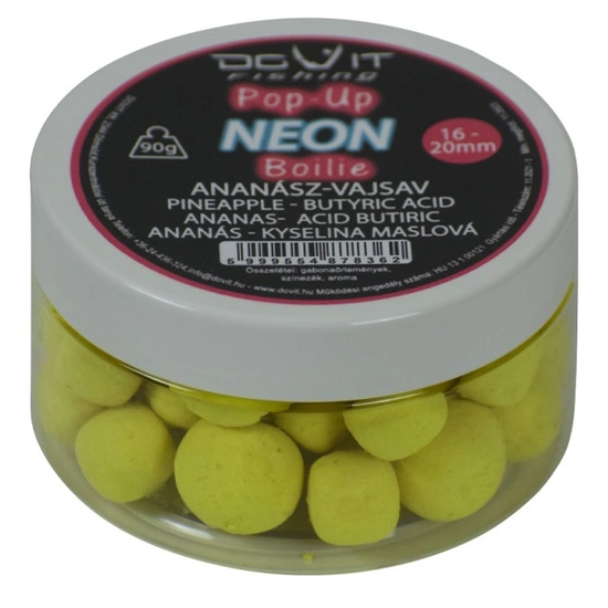 Dovit Pop-Up Neon Boilie 16-20mm - Ananász - Vajsav 90g