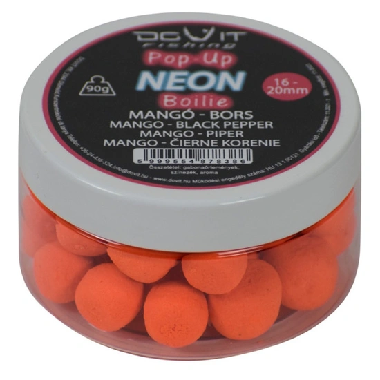 Dovit Pop-Up Neon Boilie 16-20mm - Mangó - Bors 90g
