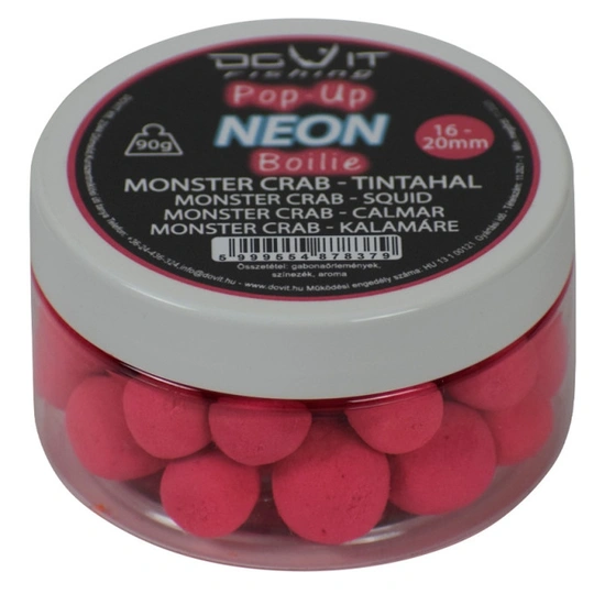 Dovit Pop-Up Neon Boilie 16-20mm - Monster Crab - Tintahal 90g