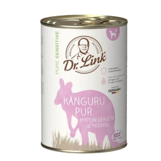 Dr. Link Dog konzerv Pure Sensitive 400g Tiszta Kenguru