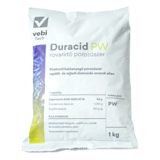 DURACID PW 1kg rovarirtó porozószer 0,6% Cipermetrin, 0,001% Bitrex