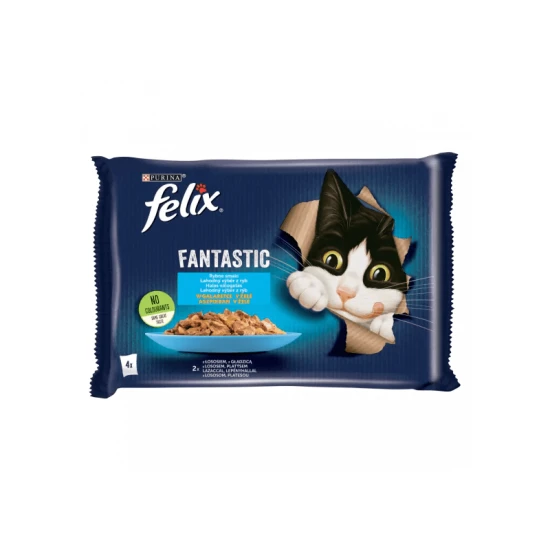 Felix Fantastic alutasak Multipack Lazaccal és Lepényhallal Aszpikban 4x85g