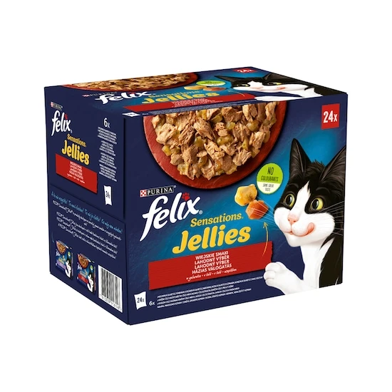 Felix Sensations alutasak Multipack Jellies Házias válogatás aszpikban 24x85g