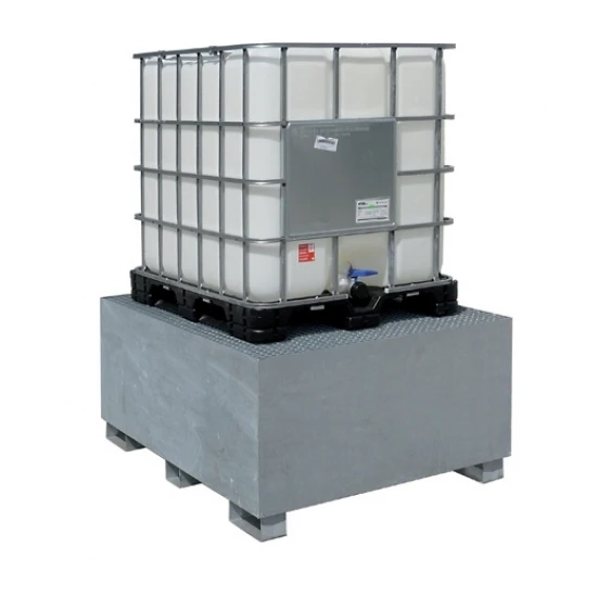 Fém kármentő IBC konténerhez, horganyzott acél (120 x 150 x 70cm)