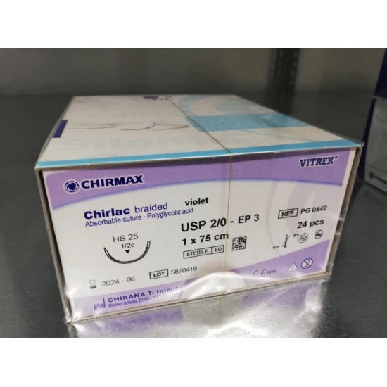 Fonal F-Fon Chirlac Usp2/0 75cm + Tű Hs25 EP3 felszívódó