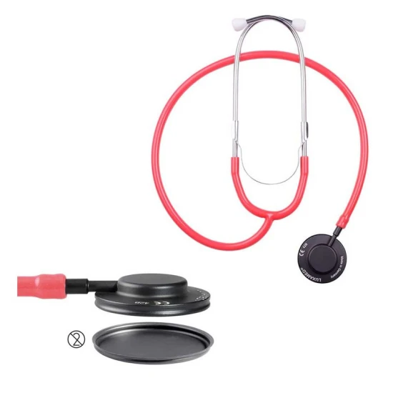 Fonendoszkóp LuxaScope Sonus Adult, rozsdamentes acél, piros