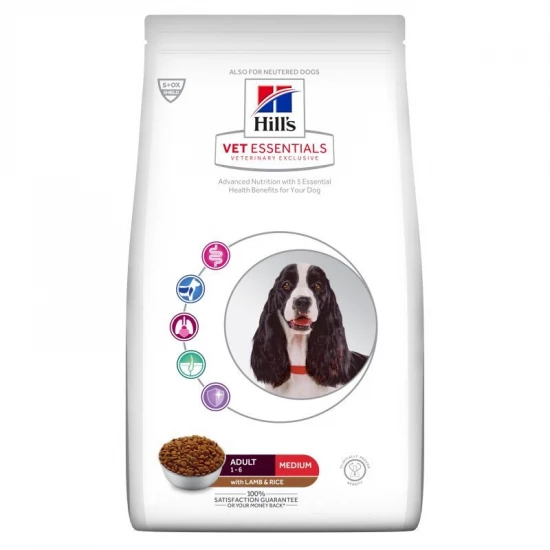 Hill s Vet Essentials Canine Adult Medium Lamb&Rice 10kg - bárány és rizs