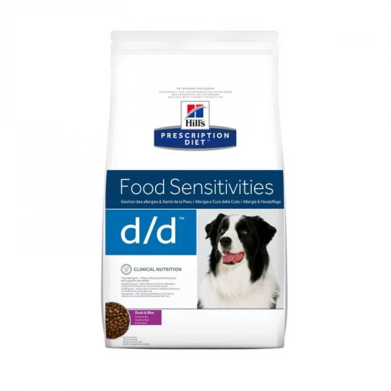 Hills Pescription Diet Canine D/D Duck & Rice 12 kg - táplálékallergiás reakciók csökkentésére