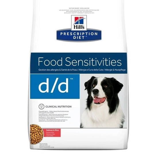 Hills Pescription Diet Canine D/D Salmon & Rice 5 kg - táplálékallergiás reakciók csökkentésére