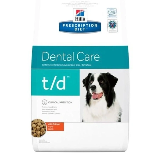 Hills Pescription Diet Canine T/D 3 kg - fogproblémák étredi kezelése: foglepedés, fogkő, fogel