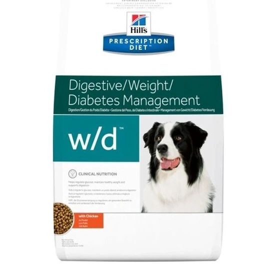 Hills Pescription Diet Canine W/D 12 kg - cukorbetegség, súly szintentartása, rostra reagáló GI