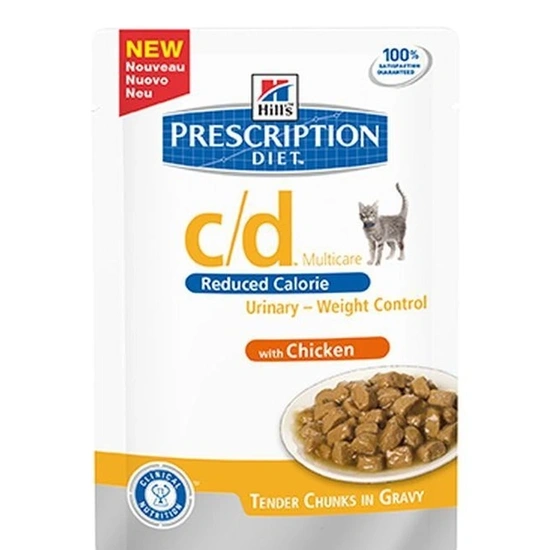 Hills Pescription Diet Feline C/D Urinary Stress Reduced Calorie 12x85g - FIC (idiopatikus húgy