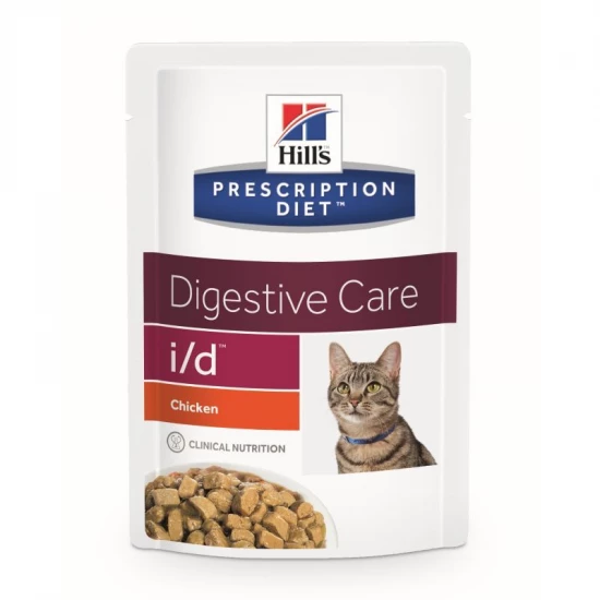 Hills Pescription Diet Feline I/D Pouch Chicken 12x85g - gasztrointesztinális rendellenességek