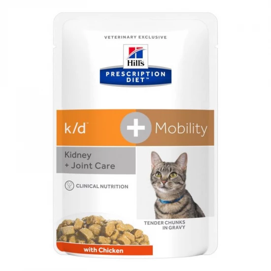 Hills Pescription Diet Feline K/D + Mobility 12x85g - krónikus vesebetegség és izületi támogatá