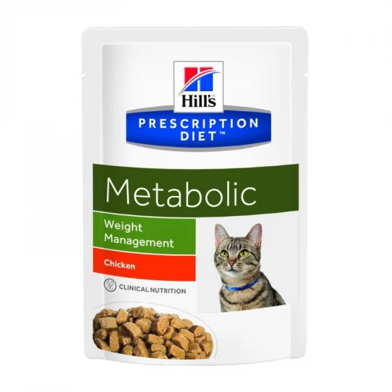 Hills Pescription Diet Feline Metabolic 12x85g - elhízott és túlsúlyos macskák étrendi kezelése