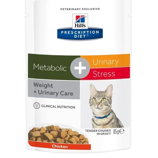 Hills Pescription Diet Feline Meta+Urinary Stress 12x85g - stressz okozta idiopatikus húgyhólya