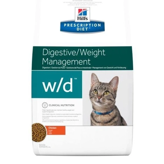 Hills Pescription Diet Feline W/D 5 kg - cukorbetegség, súly szintentartása, rostra reagáló GI