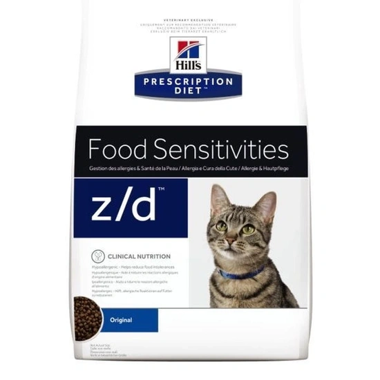Hills Pescription Diet Feline Z/D 2 kg - táplálékallergia étredni kezelése, kimutatása eliminác