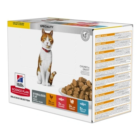 Hills Science Plan Feline Adult SterilizedCat Chicken Alutasak 12x85g Multipack