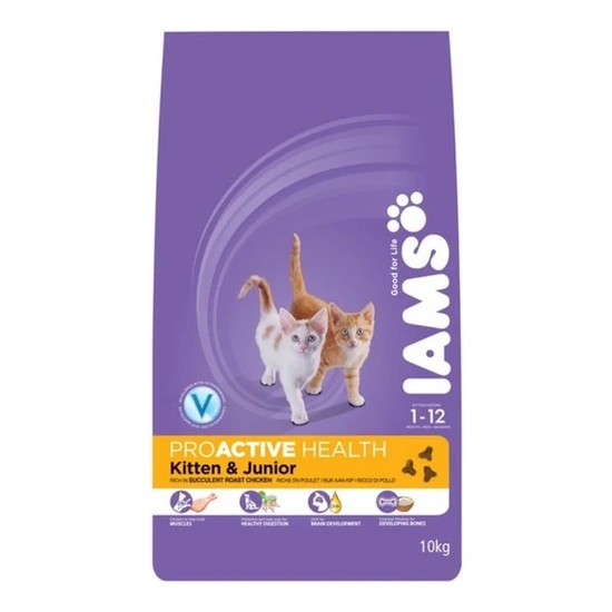 Iams Cat Kitten & Junior Chicken macskatáp 10kg