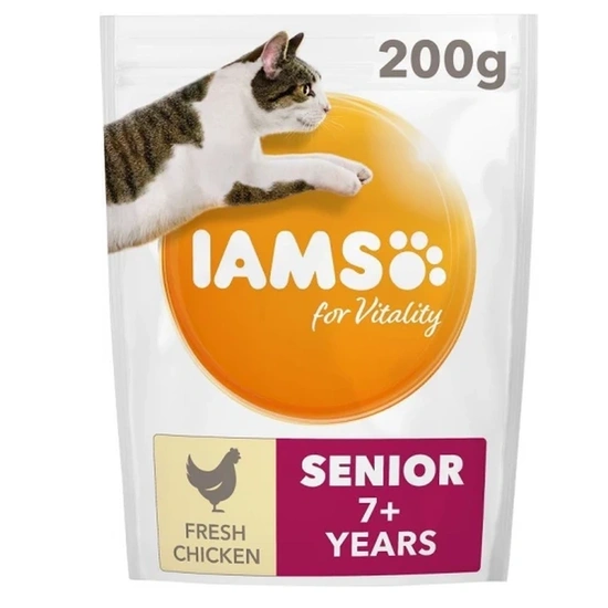 Iams Cat Senior csirke macskatáp 200g