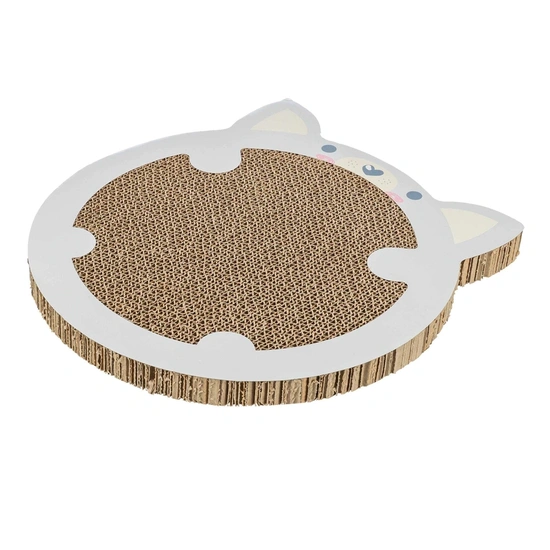 Játék Junior Macska Kaparó Tábla, Hörcsög forma, Macskamentával, 31 × 2.5 × 32.5 cm, Világosszür