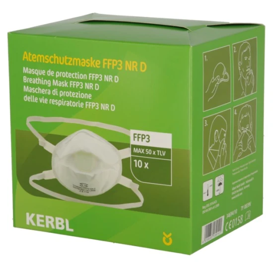 KERBL FFP3-as maszk, szeleppel, 10 db/cs