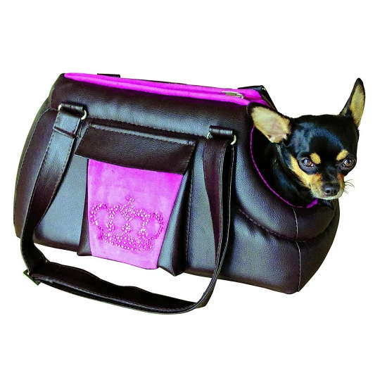 KERBL Hordozótáska kutyáknak Chantal 40x20x21cm, barna/pink